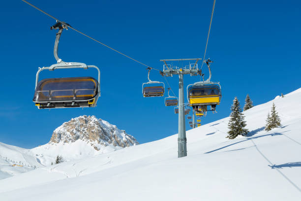 istock Skiers skiing at winter ski resort 1899455630