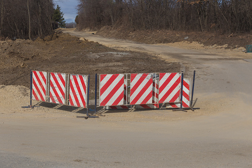 Construction barrier at road construction site
