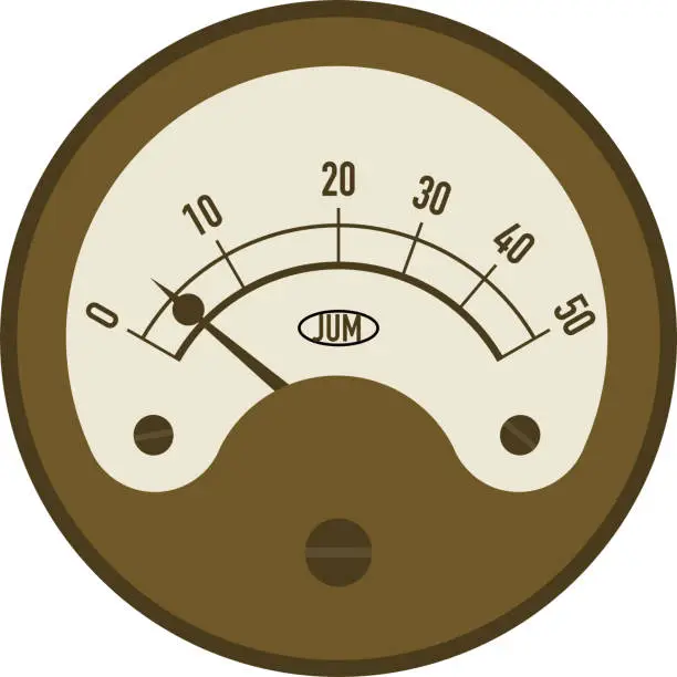 Vector illustration of Steampunk meter Copper material version
