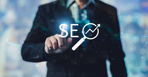 istock Person working with search engine optimization : SEO with social media content and advertisement from website. 1899470043
