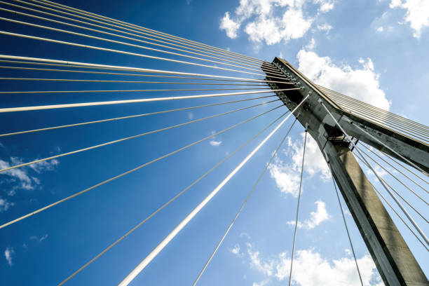 istock ropes of big metal Bridge 1899484715