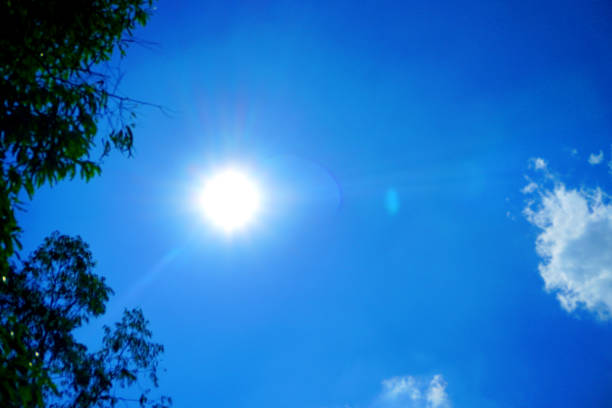 Clouds in the blue sky with sunny background.
