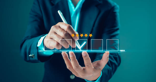 istock Customer Satisfaction Survey concept, service experience rating online application, customer evaluation product service quality, satisfaction feedback review, very good quality most. 1899508077