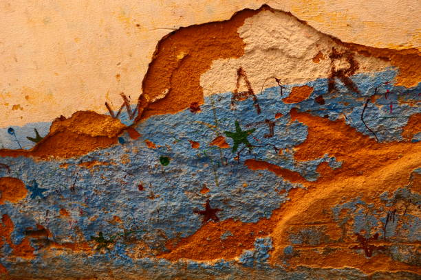 A wall with peeling paint, Fez medina, Morocco