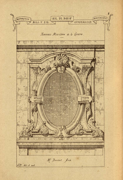 istock Architectural oeil-de-boeuf, bull's eye window, History of architecture, decoration and design, art, French, Victorian, 19th Century 1899513495