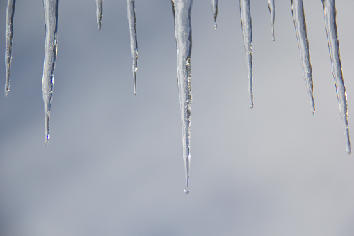 Icicles and the blue sky