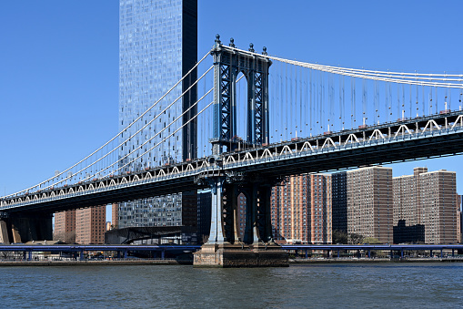 New York City, New York, USA, April 9, 2023 - The Manhattan Bridge, New York City