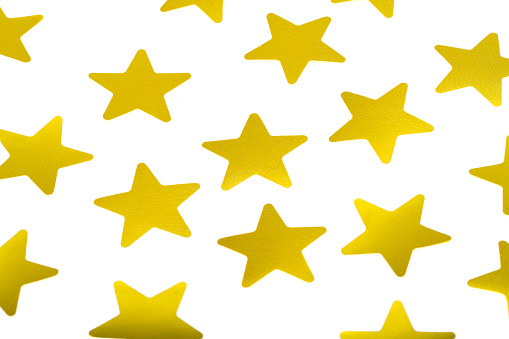 confetti stars isolated on white background