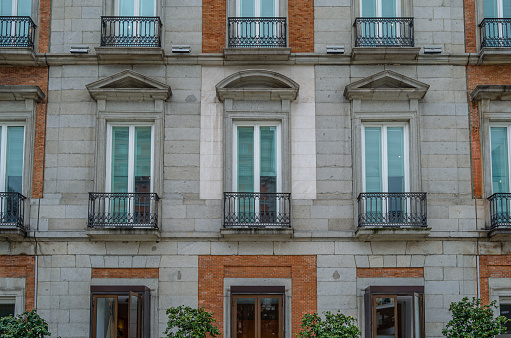 Madrid, Spain - March 1, 2014: View of the facade and entrance of the Thyssen-Bornemisza National Museum in Madrid, Spain