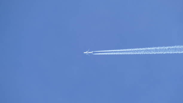 Free Stock Photo of Jet Flying Through Blue Sky With White Smoke ...