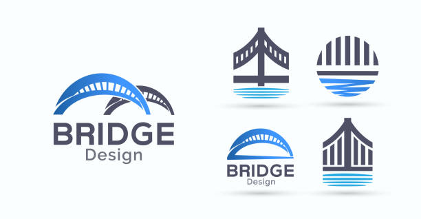 brücken-vektor-design-bundle - cable stayed bridge illustrations stock-grafiken, -clipart, -cartoons und -symbole