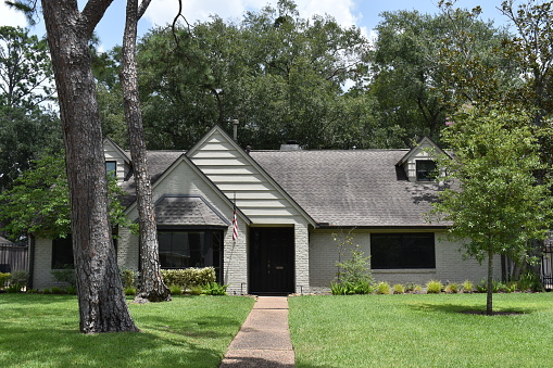 Houston, TX USA 07-27-2023 - An eloquent yet retro styled home in Houston Texas