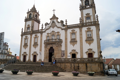 18th-century Rococo facade of the Church of the Santa Casa da Misericordia de Viseu, Portugal