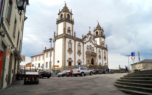 18th-century Rococo-styled Church of the Santa Casa da Misericordia de Viseu, South angle elevation, view from the Rua do Adro, Viseu, Portugal