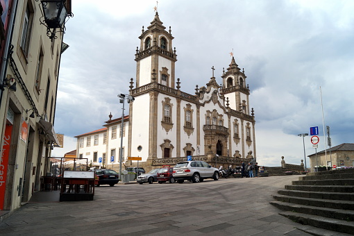 18th-century Rococo-styled Church of the Santa Casa da Misericordia de Viseu, South angle elevation, view from the Rua do Adro, Viseu, Portugal
