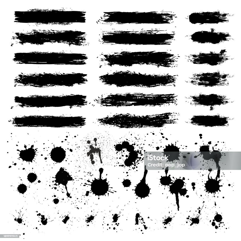 Vector Grute Grunge Elements Set Vector Illustration Stock Illustration - Download ...
