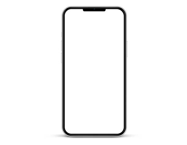 istock 3D realistic high quality smartphone mockup with isolated background. Smart phone mockup collection. Device front view. 3D mobile phone with shadow on white background. 1899935439