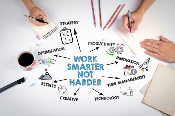 istock Work Smarter Not Harder Concept. The meeting at the white office table 1899937567