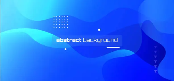 Vector illustration of Abstract blue gradient wave background with geometric shape element and blank space design