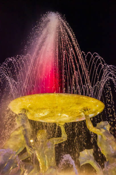 istock Abstract Water Fountain in Motion at Night 1900162578