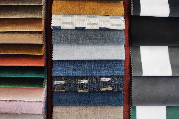 istock Colorful upholstery fabric samples in different colors 1900164072