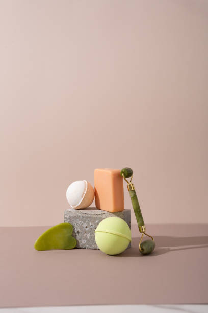 istock Hygiene still life bath foam and soap pieces 1900216323