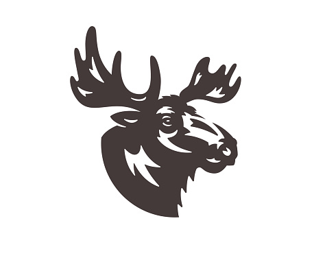 Mascot Moose vector illustration. Moose head illustrative design.
