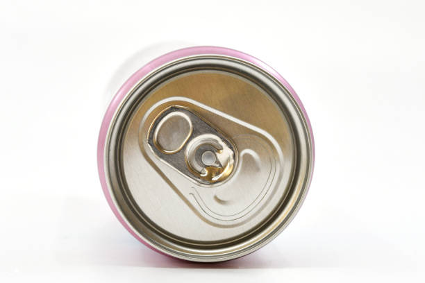 istock Close up view of an aluminium drinks can on a white background 1900375485