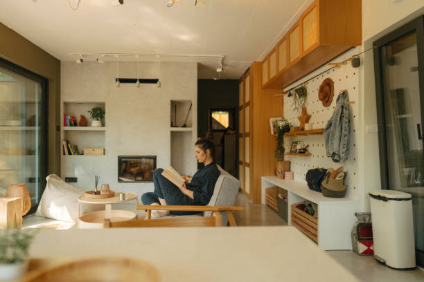 Morning in my nature cabin house