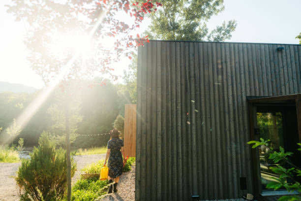 Female gardener working in her yard
