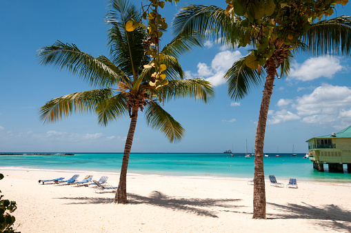 View of tropical sandy Nungwi beach on Zanzibar, Tanzania