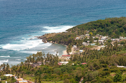 Looking down towards the Barbadian coastline.