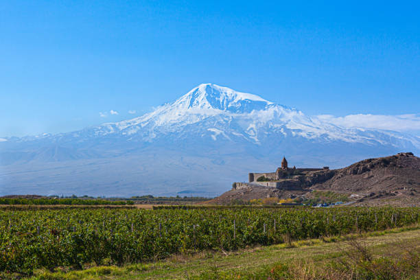 Khor Virap with Mount Ararat in background.