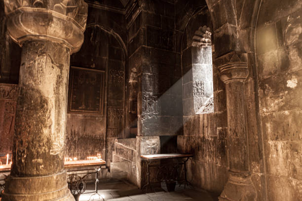 istock Ray of light in an ancient church 1900452114