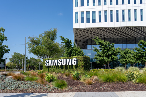 Samsung office in Silicon Valley,  San Jose, CA, USA - June 8, 2023. Samsung Electronics Co., Ltd. is a South Korean multinational major appliance and consumer electronics corporation.
