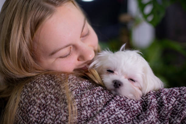 istock Young woman hugging her dog 1900618855