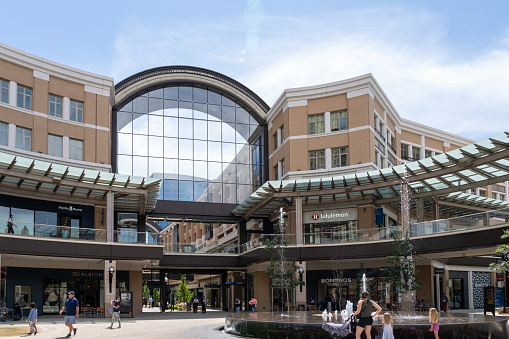 City Creek Center in Salt Lake City, Utah, USA - June 28, 2023.\nThe City Creek Center is a mixed-use development with an upscale open-air shopping center, office and residential buildings