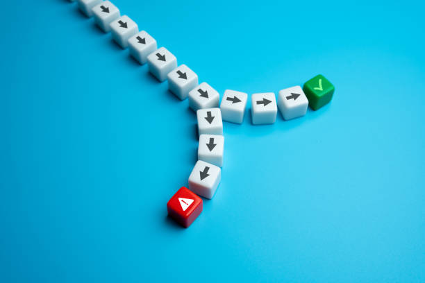 istock Choose the right path. The fork between success and failure. Choosing a further path, alternative options. 1900825114