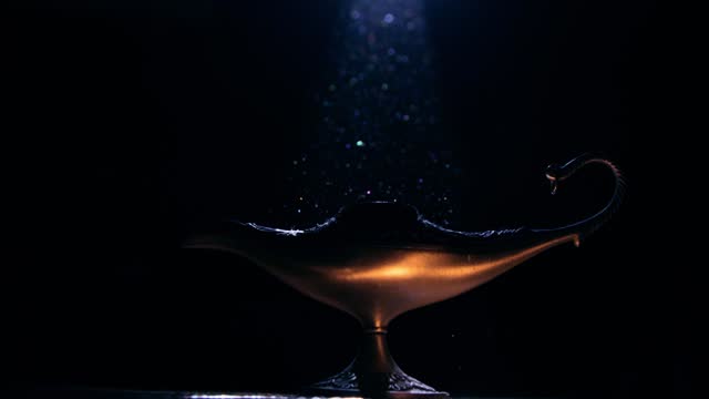 Aladdin's lamp closeup shot