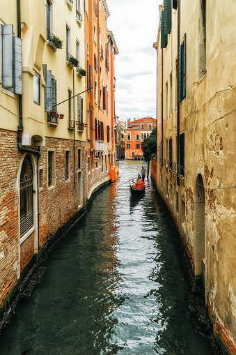 Houses in narrow canals within the city of Venice, Italy