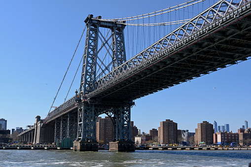 New York City, New York, USA, April 8, 2023 - The Williamsburg Bridge, New York City