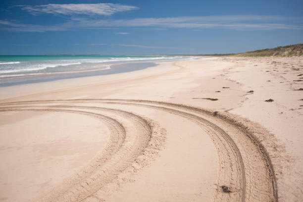 istock Four Wheel Drive Tracks in the Sand 1900858497