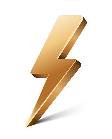 golden lightning three dimensional design element