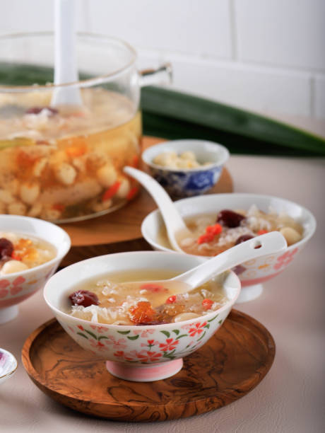 istock Peach Gum Triple Collagen Dessert (Tao Jiao), Chinese Traditional Refreshment Beverages Contains Peach Gum, Bird Nest, Red Dates, Snow Fungus, Goji Berry, and Rock Sugar 1900984072