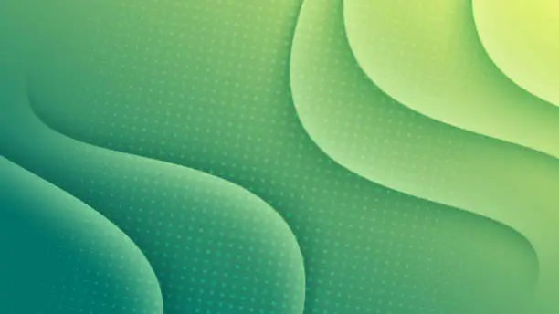 Vector illustration of Abstract 3d green wavy layer background, design for landing page template