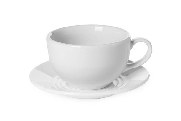 istock Ceramic cup and saucer isolated on white 1901014690