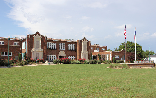 Georgetown, TX - June 8, 2023: Historic School Building located near historic downtown in Georgetown, Texas
