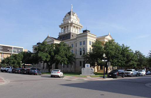 Belton, TX - June 7, 2023: Historic Bell County Courthouse Located in Downtown Belton Texas