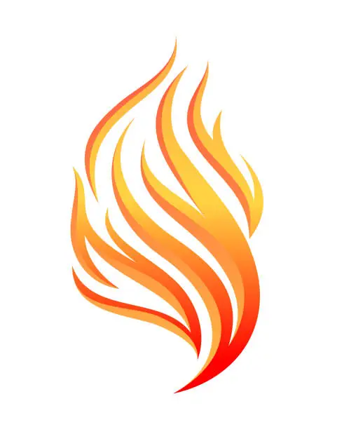 Vector illustration of fire symbol minimal