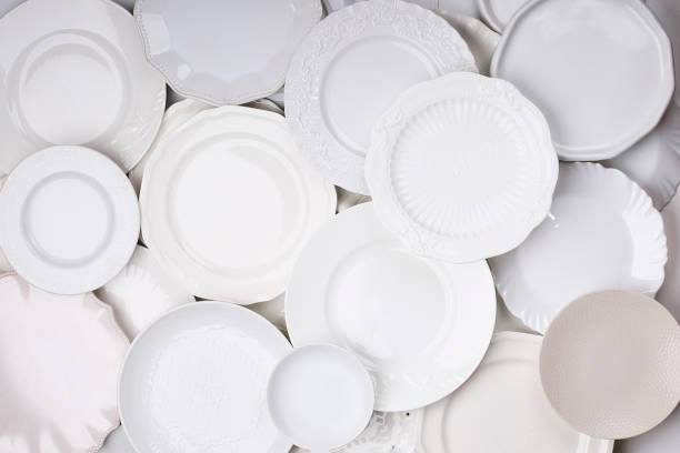 istock Food Props Various Shape White Ceramic for Background or WallPaper 1901031139